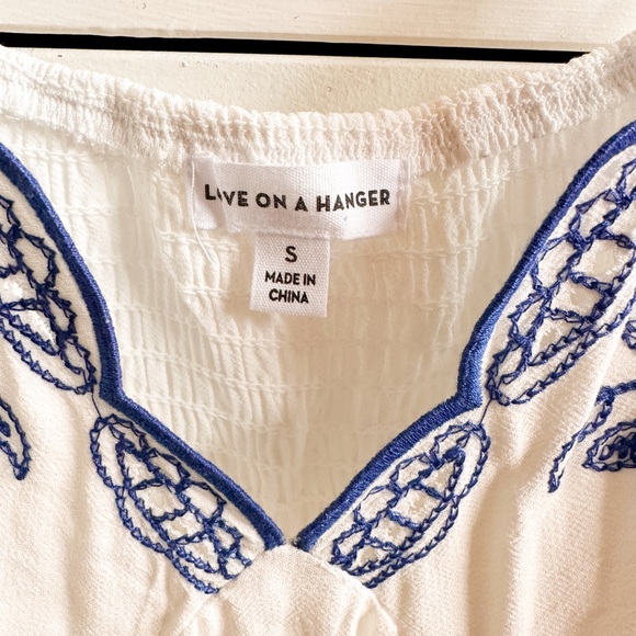 Live on a hanger embroidered flowy tank - Picture 3 of 3